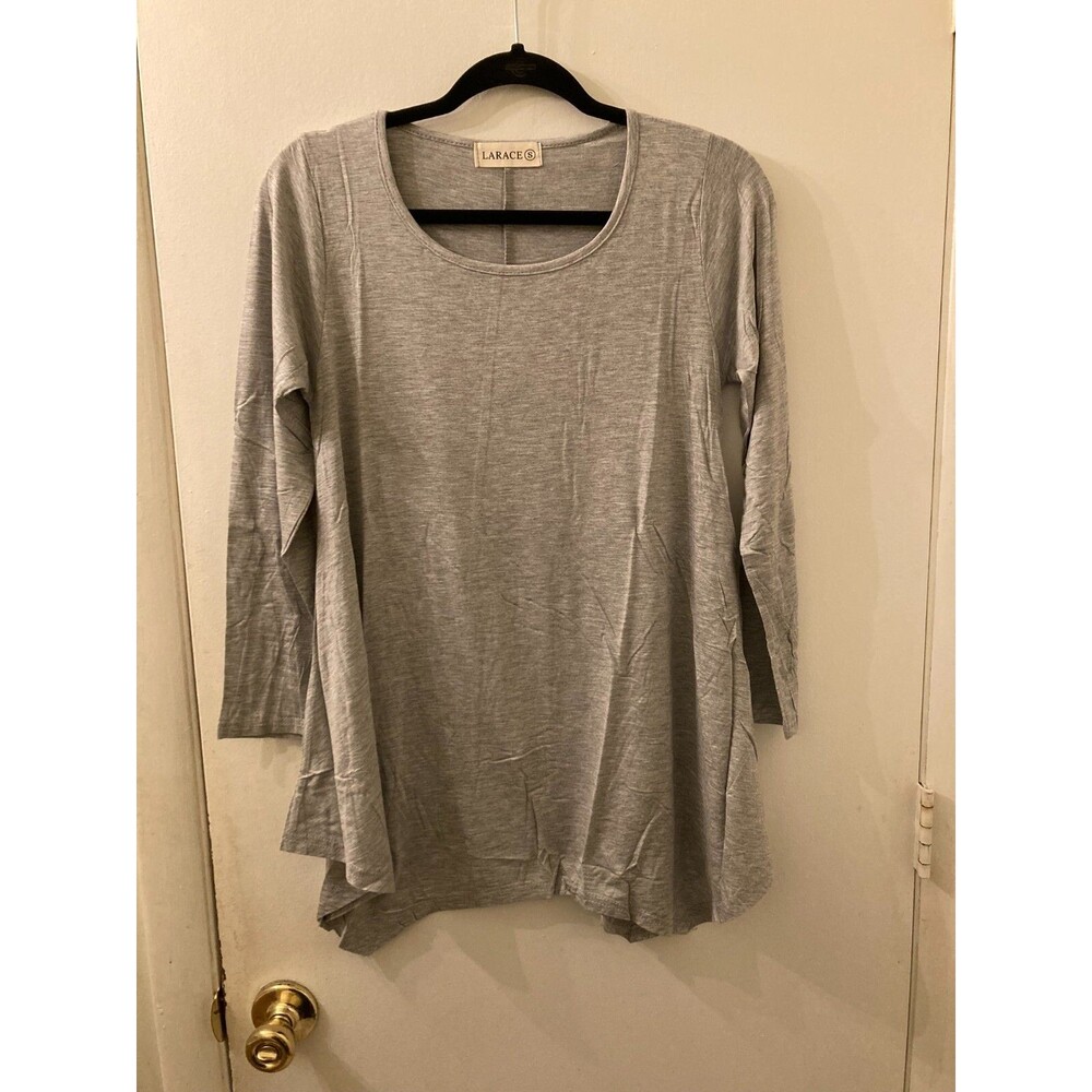 LARACE WOMEN'S LONG SLEEVE SHIRT TOP SIZE SMALL LIGHT GRAY NWT